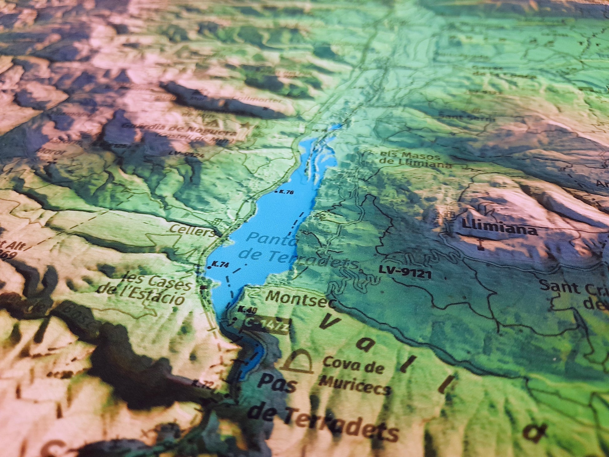 Detall de Terradets. Mapa imprès que inclou tota la Serra del Montsec, que inclou Montsec de l'Estall, Montsec d'Ares i Montsec de Rúbies (o de Meià). El mapa es presenta en un estil minimalista i elegant, amb un detallat modelatge d'elevacions terrestres mapa imprès que abasta tota la Serra del Montsec, que inclou Montsec de l'Estall, Montsec d'Ares i Montsec de Rúbies (o de Meià). El mapa es presenta en un estil minimalista i elegant, amb un modelat detallat d'elevacions terrestres.
